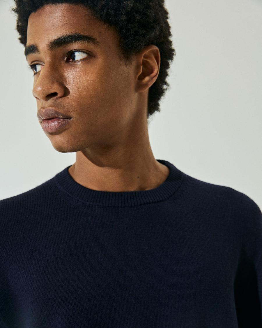Scaglione ROUNDNECK SEAMLESS MERINO NAVY Vendita calda