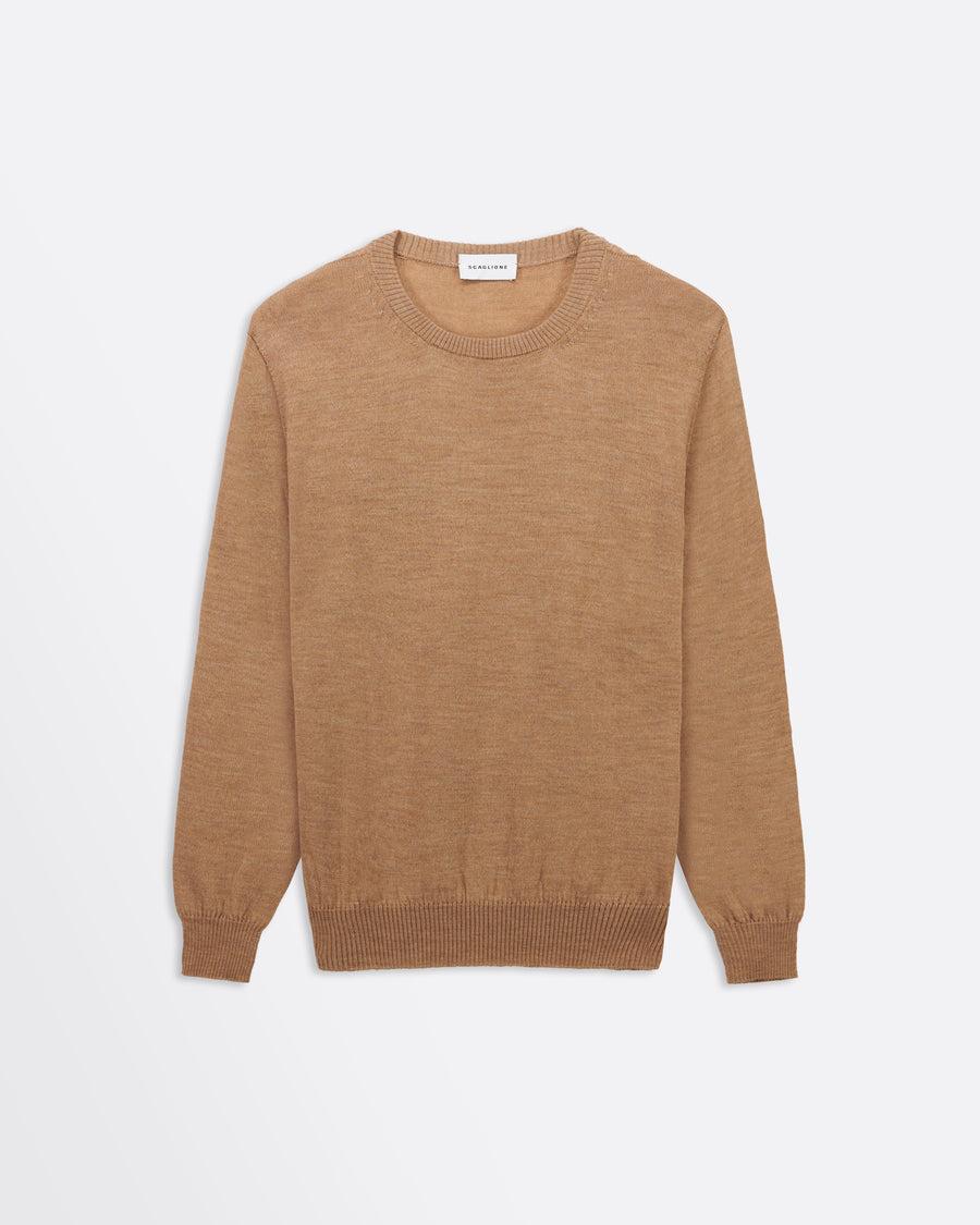Scaglione ROUNDNECK SEAMLESS MERINO CARAMEL Latest fashion