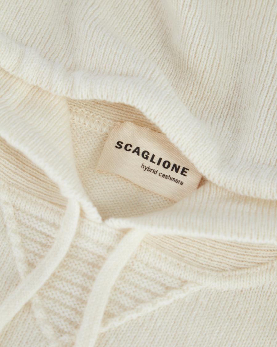 Scaglione HOODY RAGLAN HYBRD CASHMERE MILK Sconti VIP