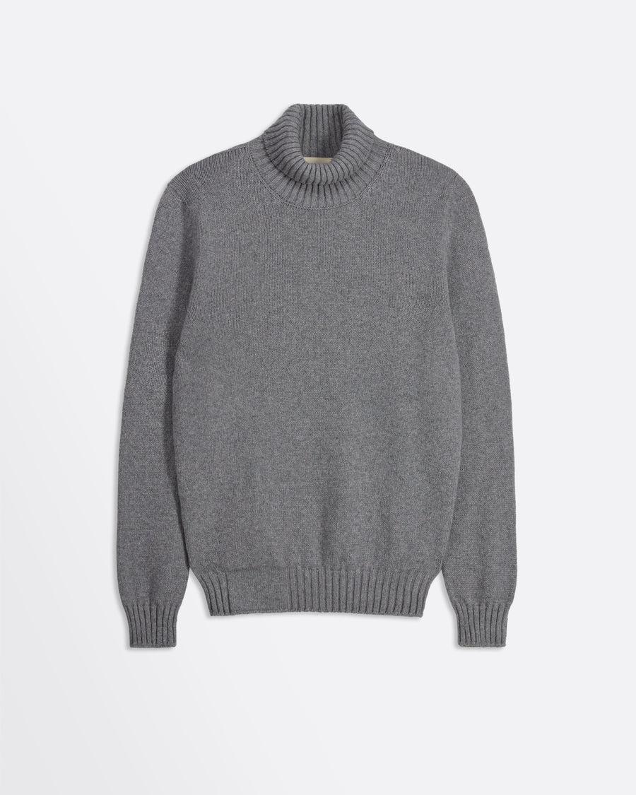 Scaglione TURTLE NECK SOFT HYBRD CASHMERE GREY Super Saving Price
