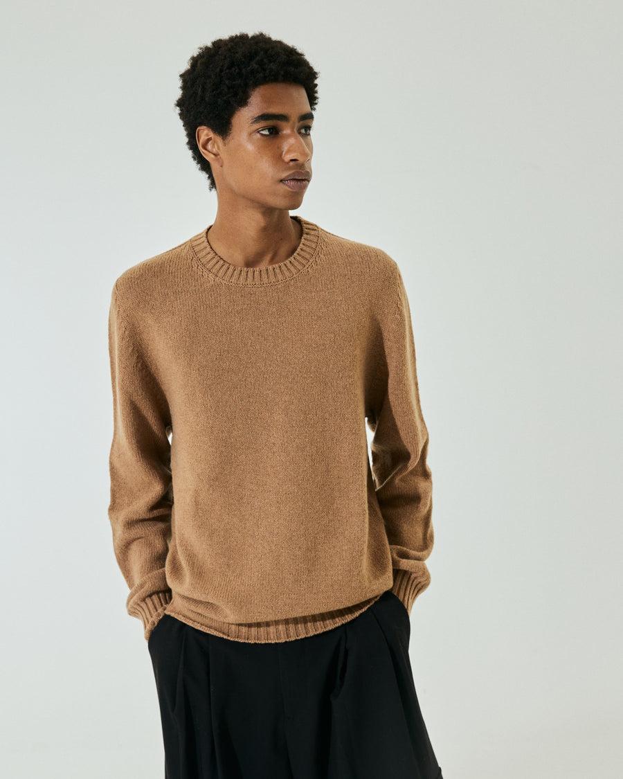 Scaglione ROUND NECK SOFT HYBRD CASHMERE CARAMEL ACQUISTA ORA