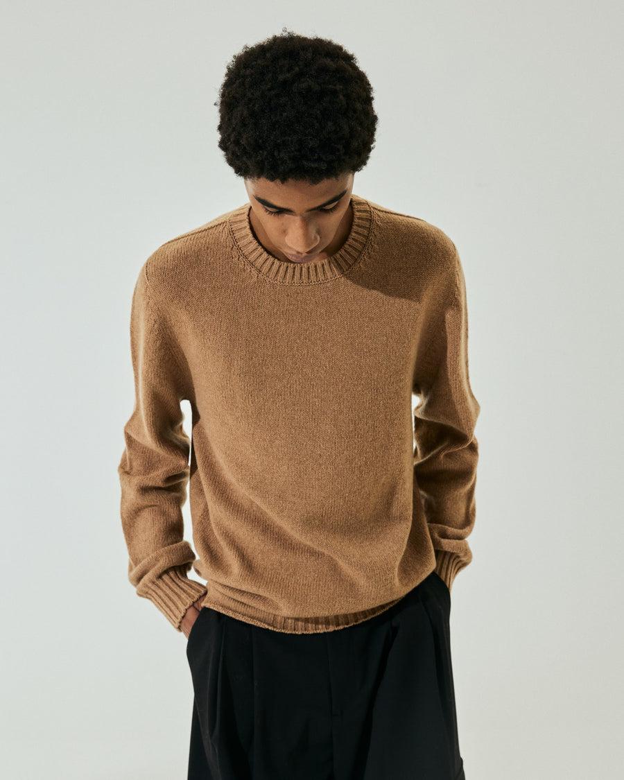Scaglione ROUND NECK SOFT HYBRD CASHMERE CARAMEL ACQUISTA ORA