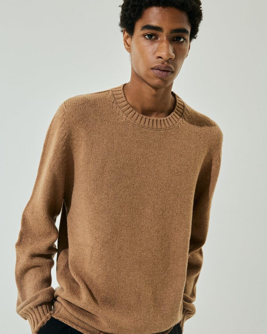 Scaglione ROUND NECK SOFT HYBRD CASHMERE CARAMEL ACQUISTA ORA