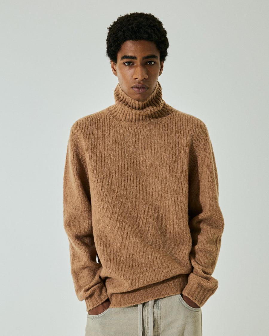 Scaglione TURTLENECK SEAMLESS PUFFED CASHMERE CAMEL 50% di sconto con spedizione gratuita