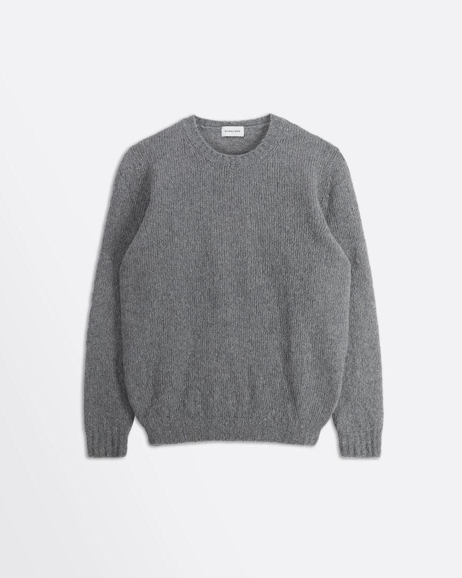 Scaglione ROUND NECK SEAMLESS PUFFED CASHMERE GREY Qualità Garantita