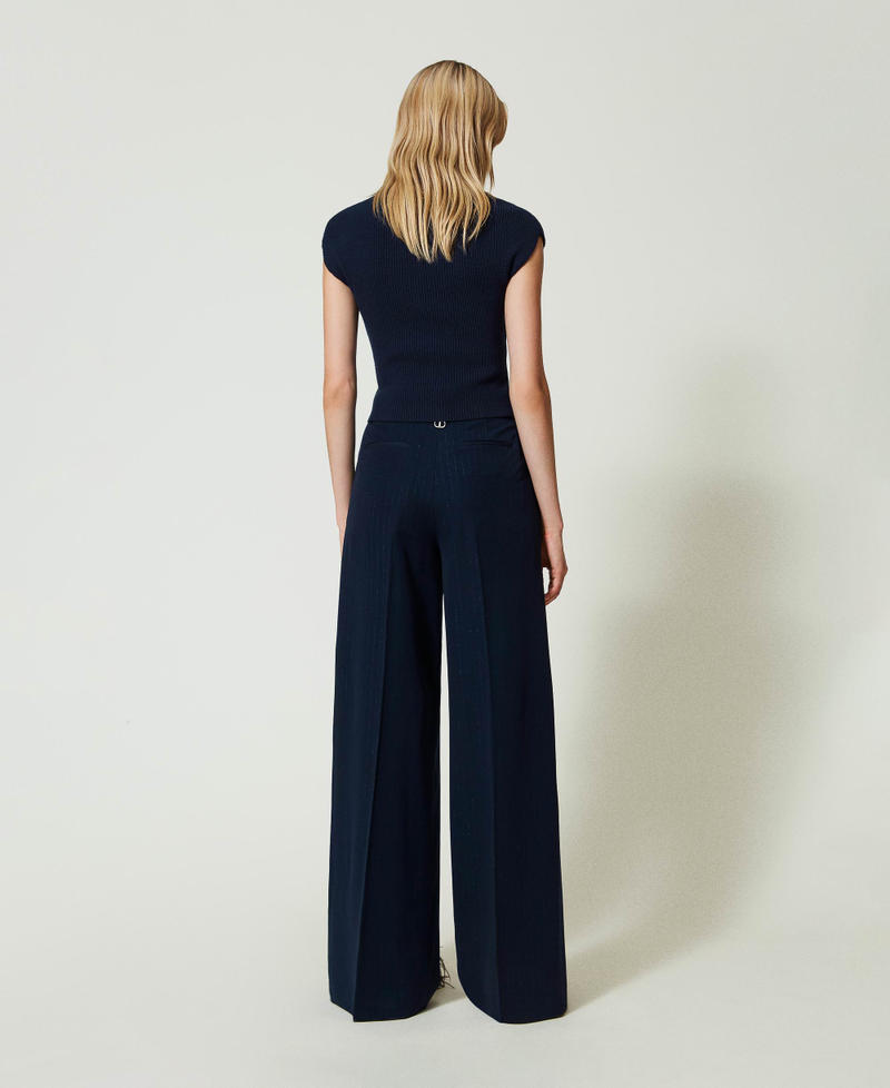Scee by twin set Pantaloni wide leg gessati lurex Affare Del Giorno