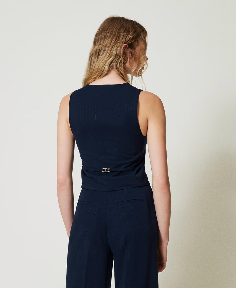 Scee by twin set Gilet fitted gessato lurex Prezzo Ridotto