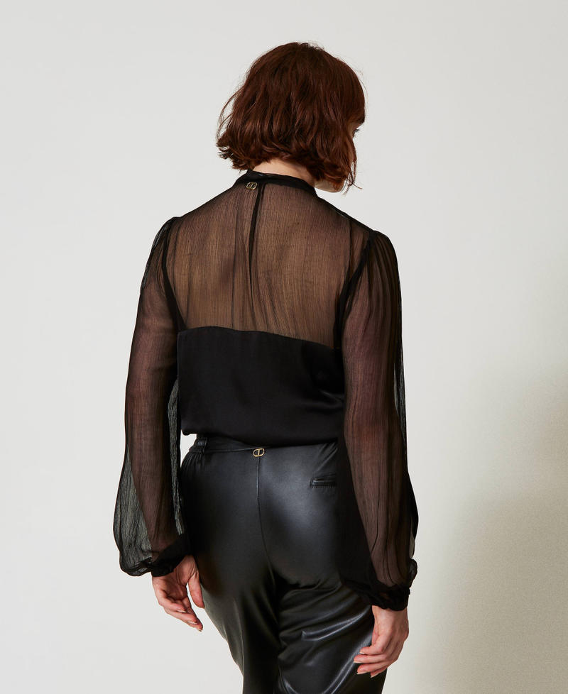 Scee by twin set Camicia in raso e chiffon Sottocosto