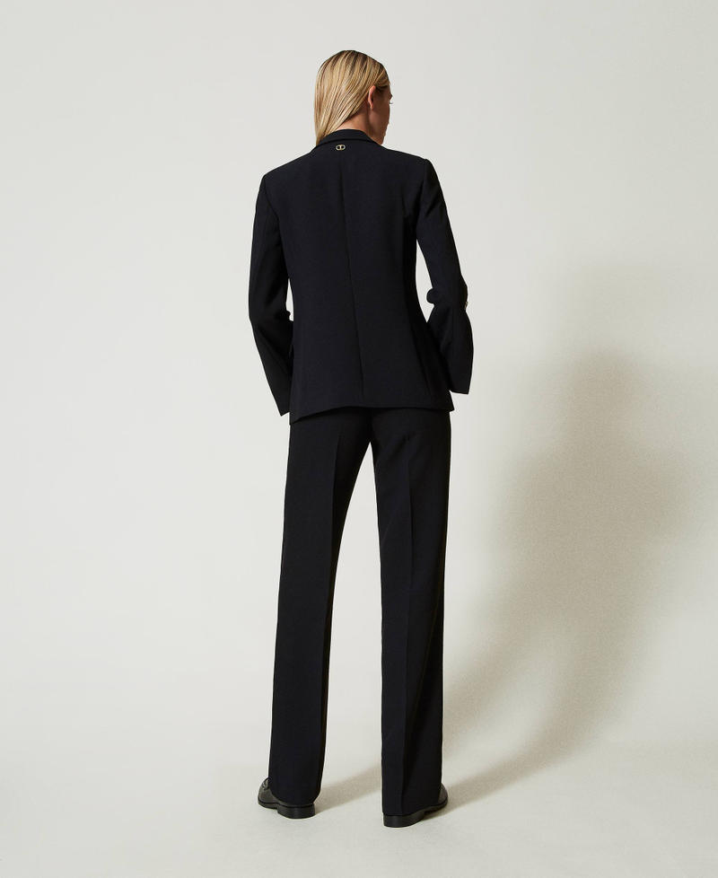Scee by twin set Pantaloni straight leg in crêpe cady Novità