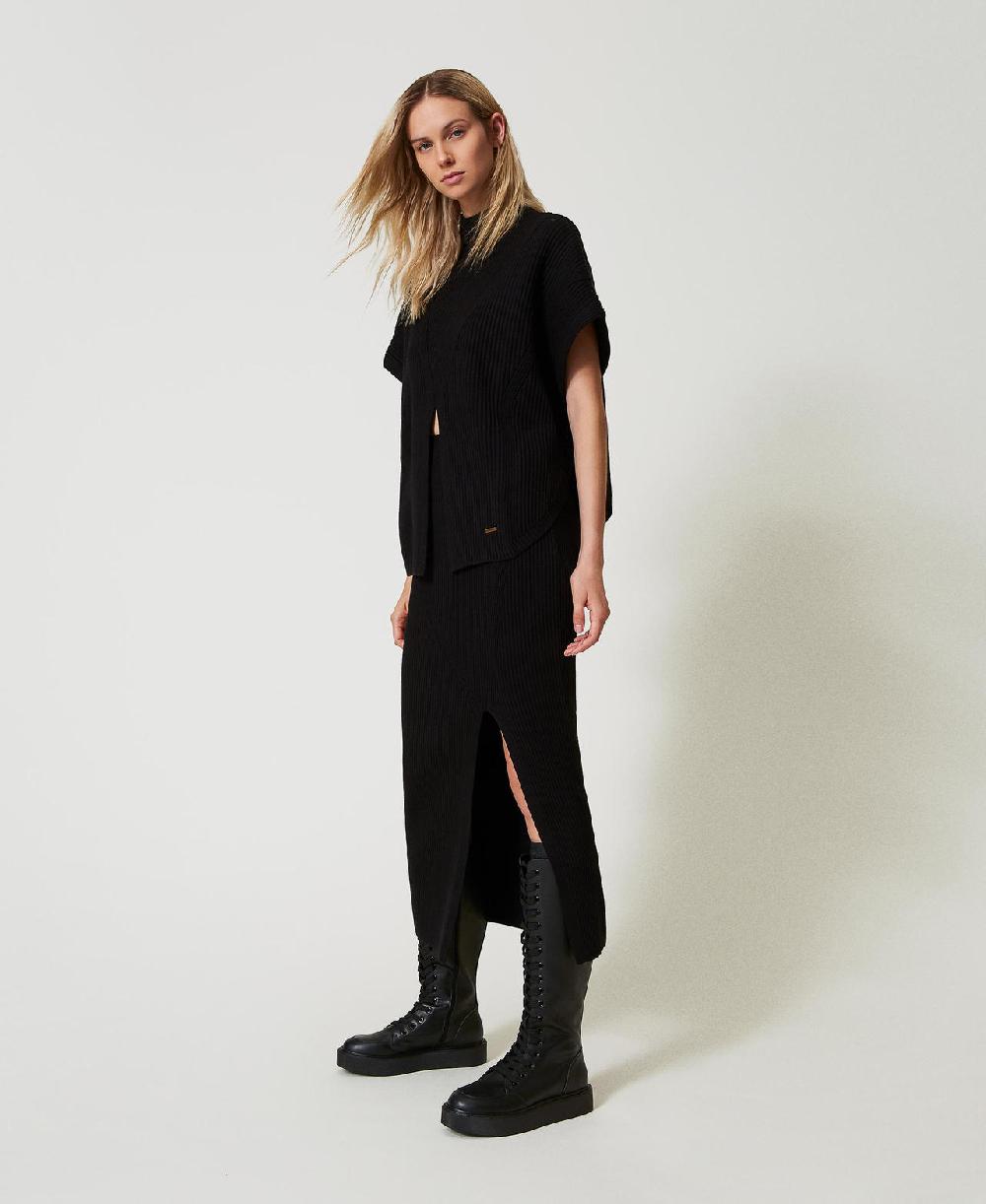 Scee by twin set Gonna longuette in maglia a costine Presa