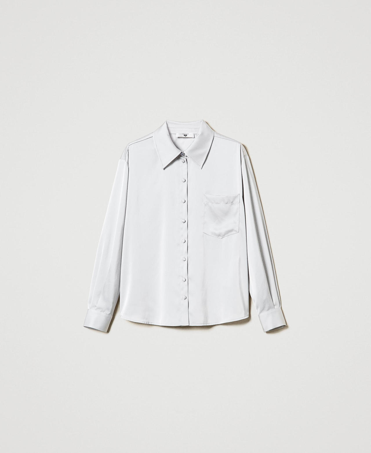 Scee by twin set Camicia in raso con bottone gioiello Economico