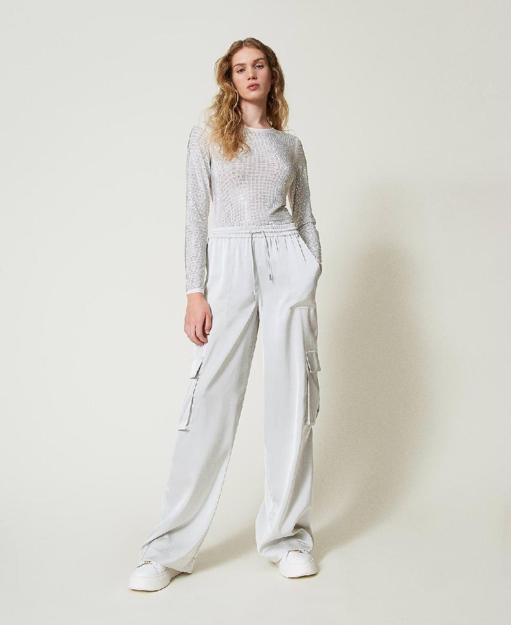 Scee by twin set Pantaloni cargo in raso Online