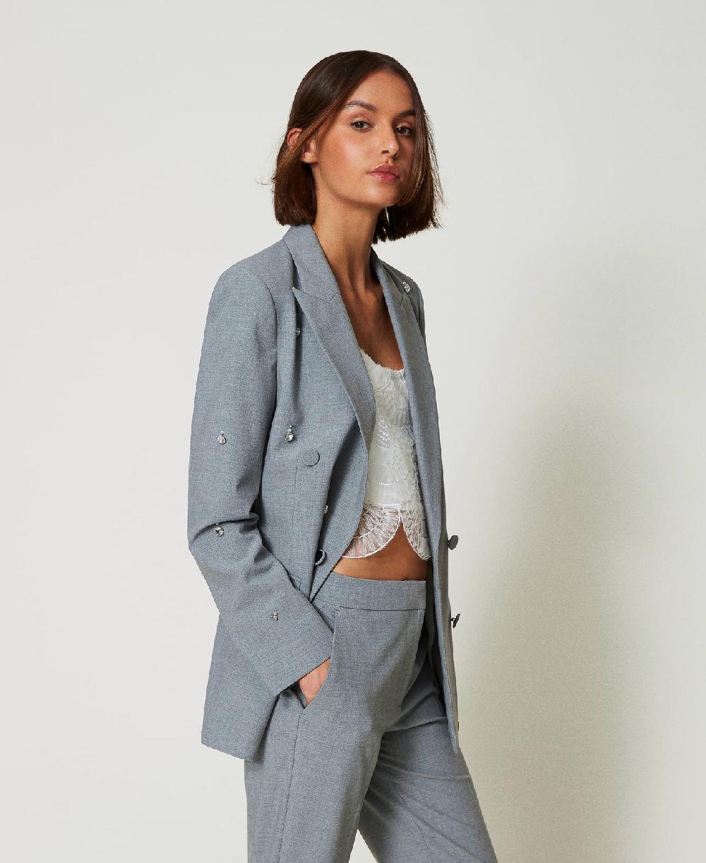 Scee by twin set Giacca blazer con ricami a mano Vendita Calda