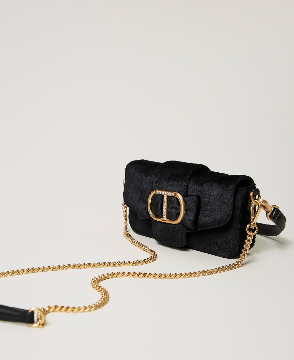 Scee by twin set Borsa a tracolla 'Amie' piccola in velluto ricamato Vendita Economica