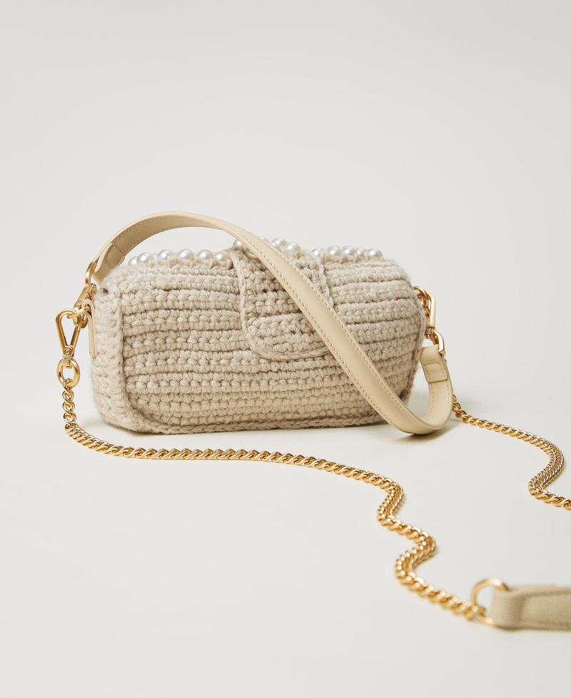 Scee by twin set Borsa a tracolla 'Amie' piccola crochet con perle In Linea