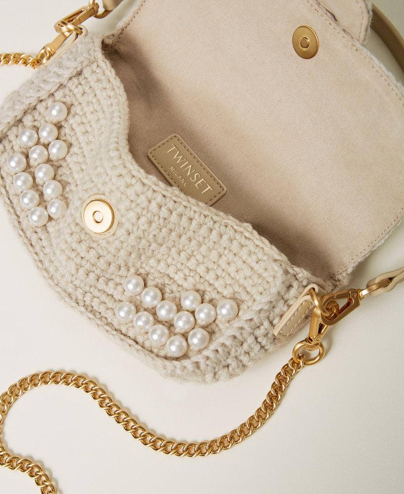 Scee by twin set Borsa a tracolla 'Amie' piccola crochet con perle In Linea