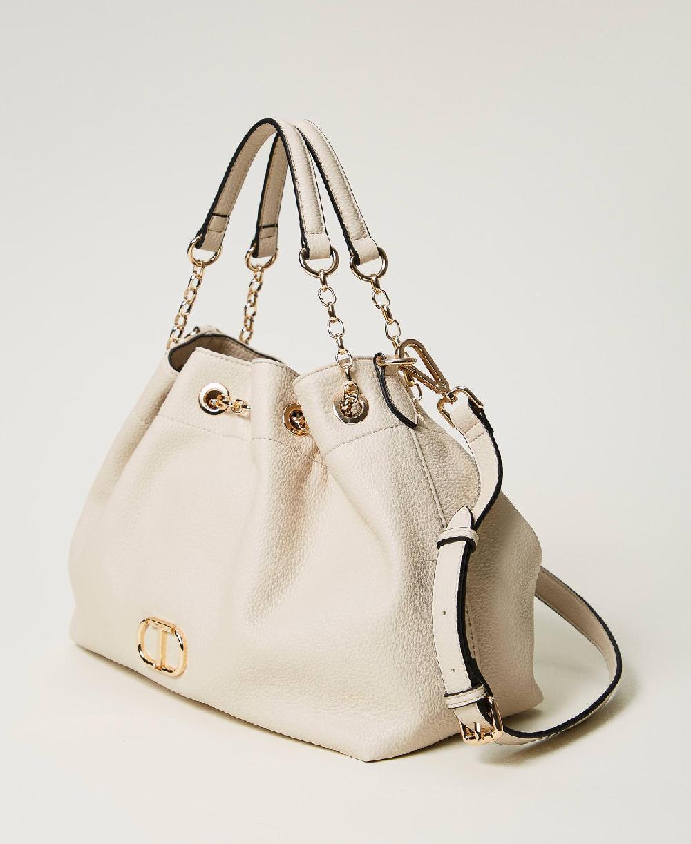 Scee by twin set Borsa shopper con Oval T e manici coulisse Qualità