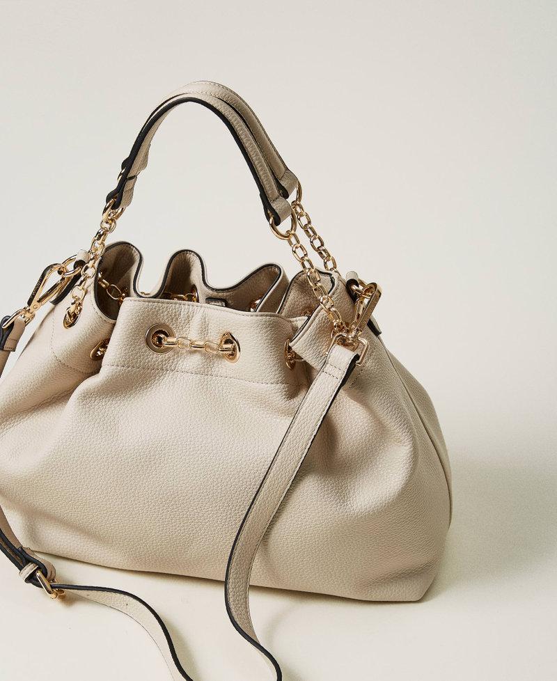 Scee by twin set Borsa shopper con Oval T e manici coulisse Qualità