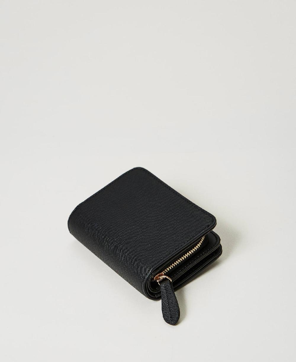 Scee by twin set Portafoglio con zip e bottone Oval T Consegna Veloce