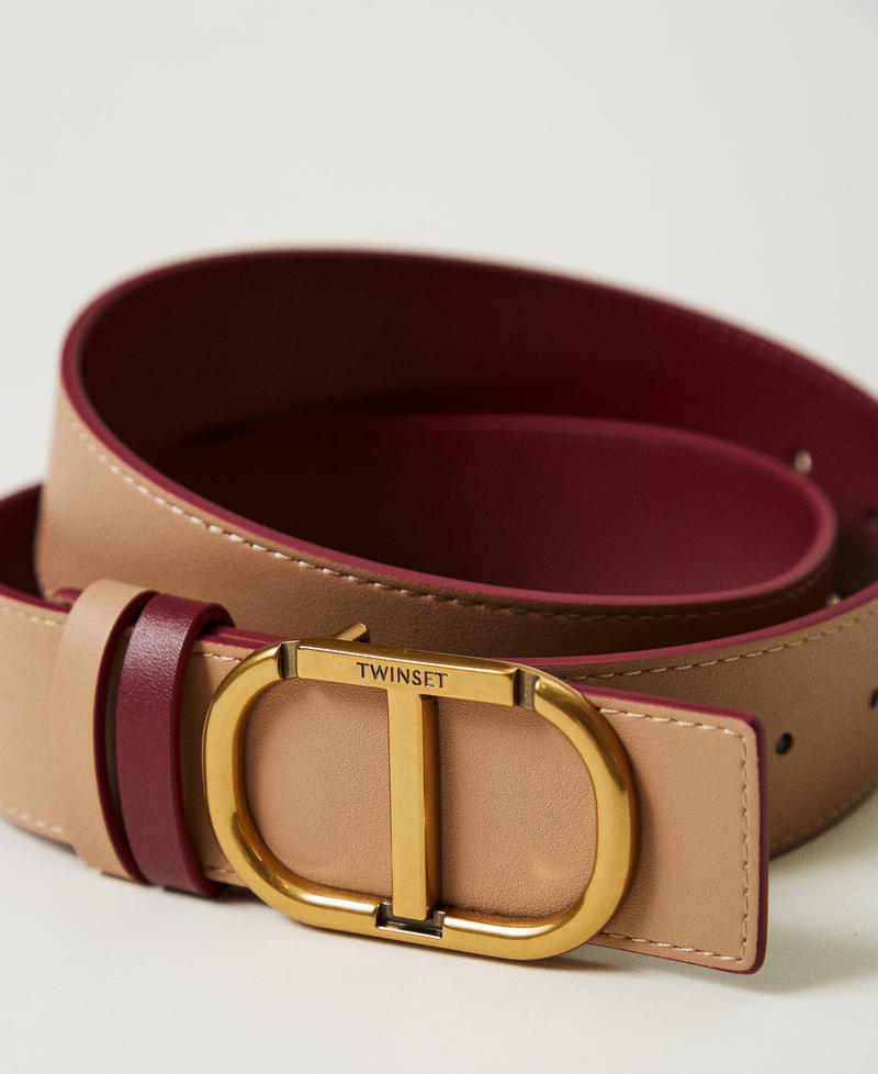 Scee by twin set Cintura reversibile in pelle con Oval T Prezzo Ridotto