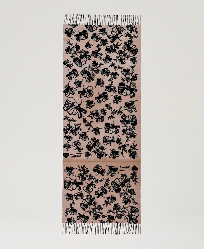 Scee by twin set Stola in panno a fiori Sottocosto