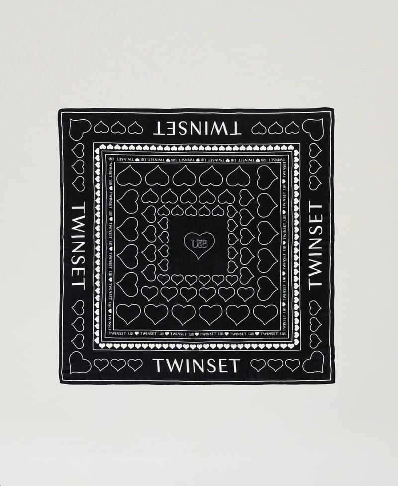 Scee by twin set Kefiah con stampa logo e cuori Novità