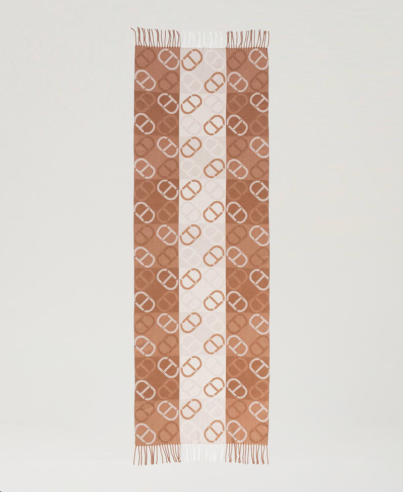 Scee by twin set Stola in panno jacquard con Oval T Presa