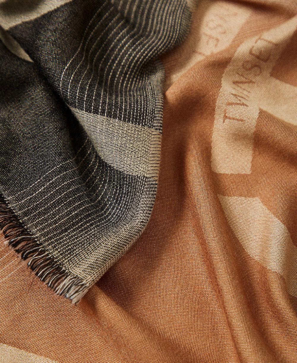 Scee by twin set Kefiah jacquard con Oval T Outlet