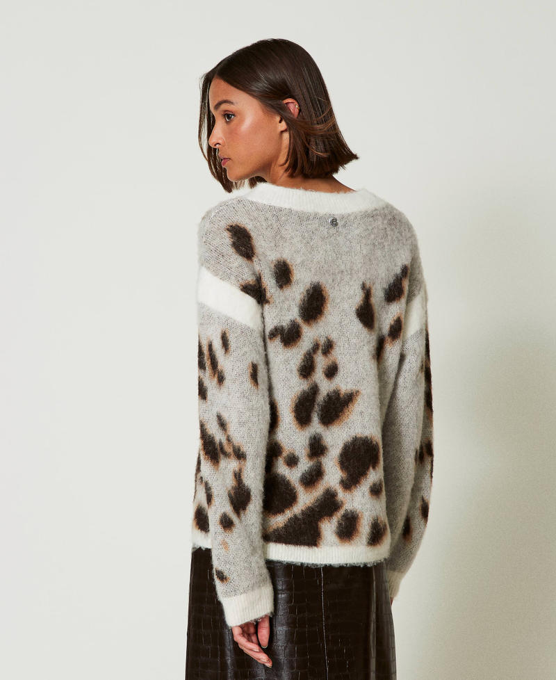 Scee by twin set Maglia jacquard animalier in misto lana Offerte