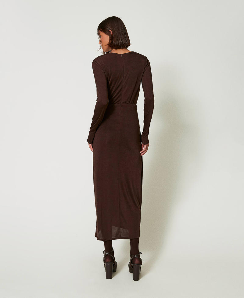 Scee by twin set Abito lungo in jersey con drappeggio laterale Vendita Calda