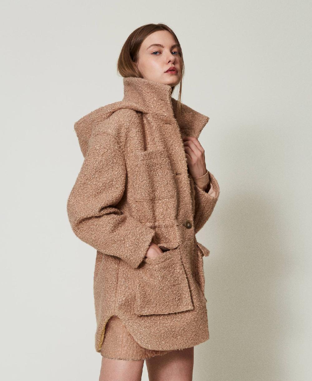 Scee by twin set Cappotto parka in panno arricciato Vendita Economica