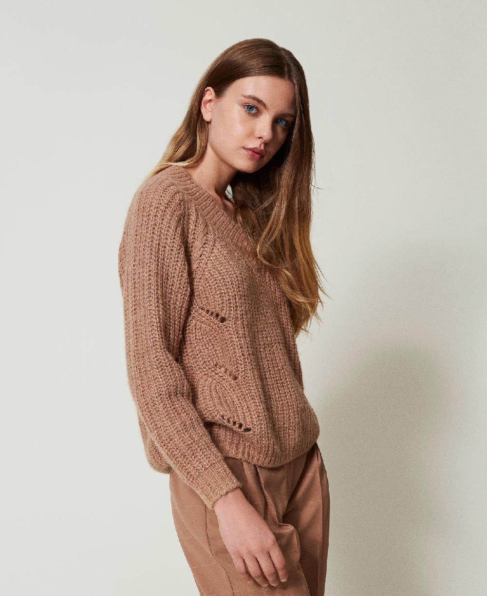 Scee by twin set Maglia a coste con trecce I Più Venduti