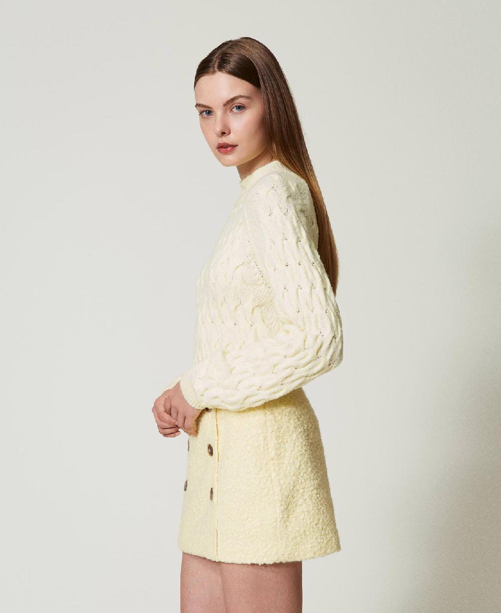 Scee by twin set Maglia lupetto in misto lana con trecce Moda