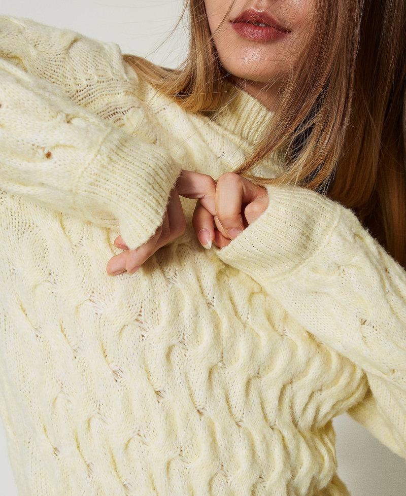 Scee by twin set Maglia lupetto in misto lana con trecce Moda