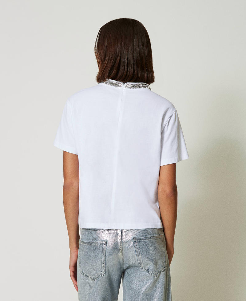Scee by twin set T-shirt con ricamo a mano Italy