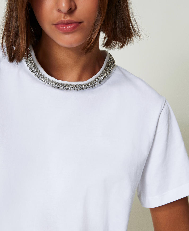 Scee by twin set T-shirt con ricamo a mano Italy