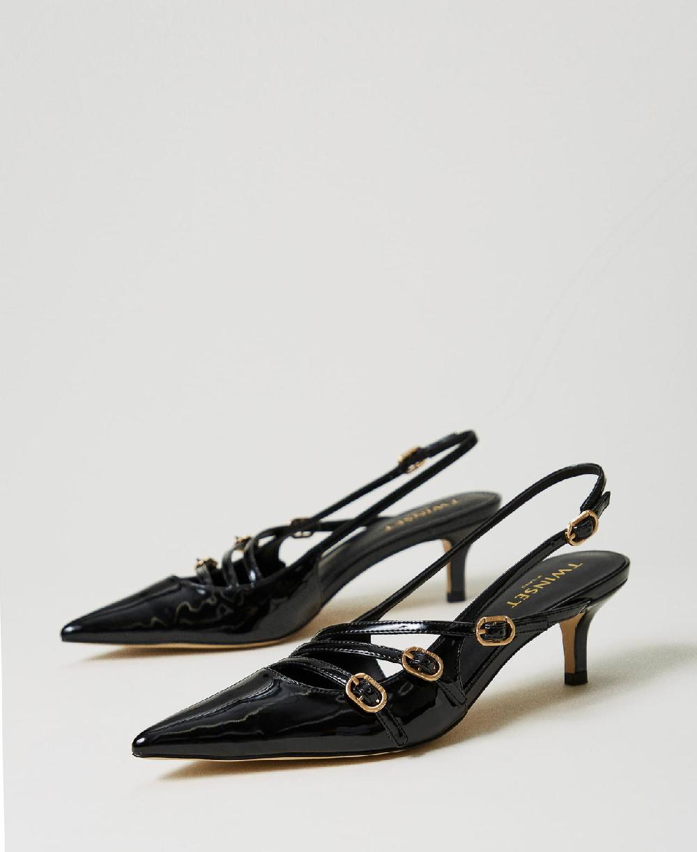 Scee by twin set Décolleté sling back in vernice con cinturini Qualità