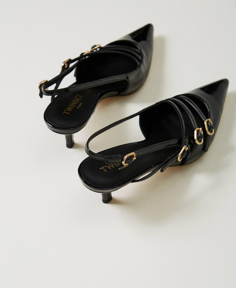 Scee by twin set Décolleté sling back in vernice con cinturini Qualità
