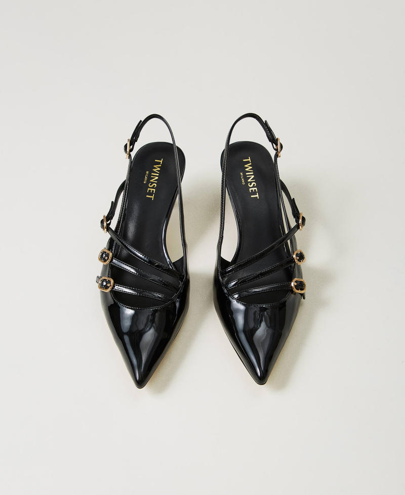 Scee by twin set Décolleté sling back in vernice con cinturini Qualità