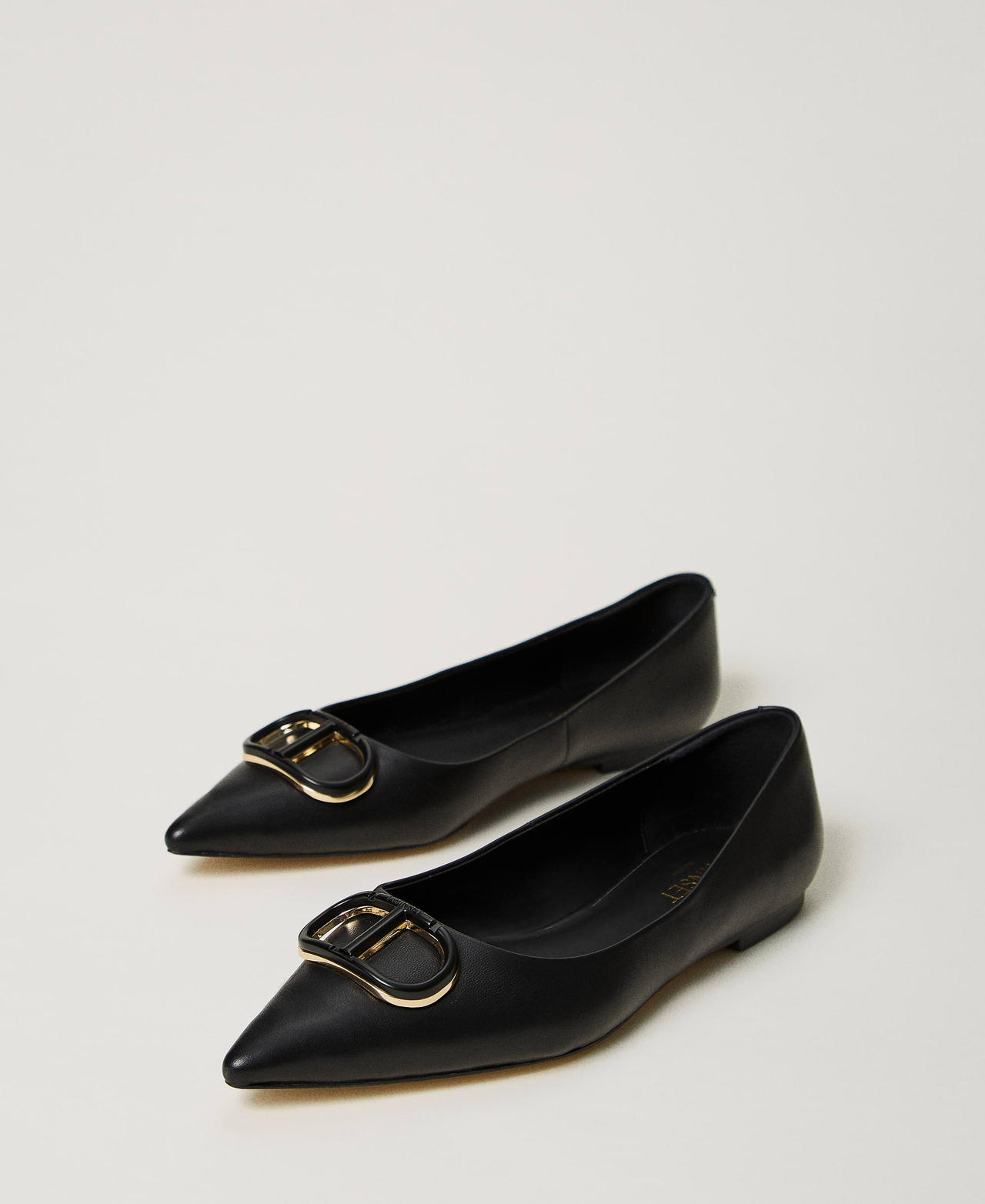 Scee by twin set Ballerine in pelle con Oval T Pezzi Unici