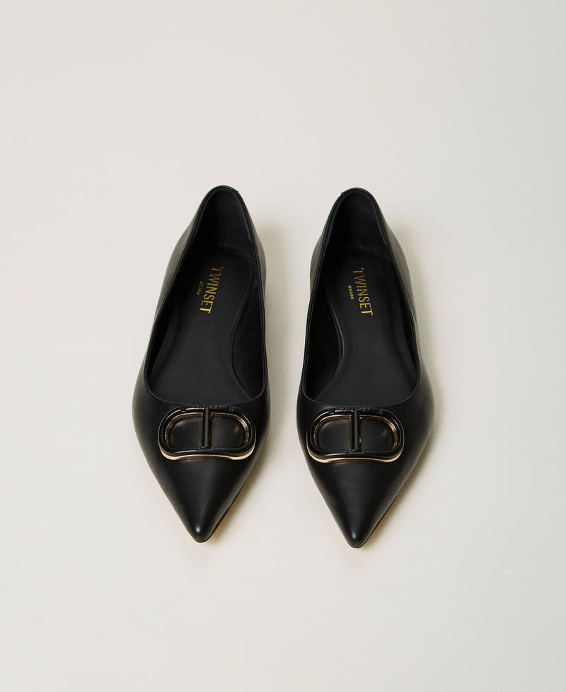 Scee by twin set Ballerine in pelle con Oval T Pezzi Unici