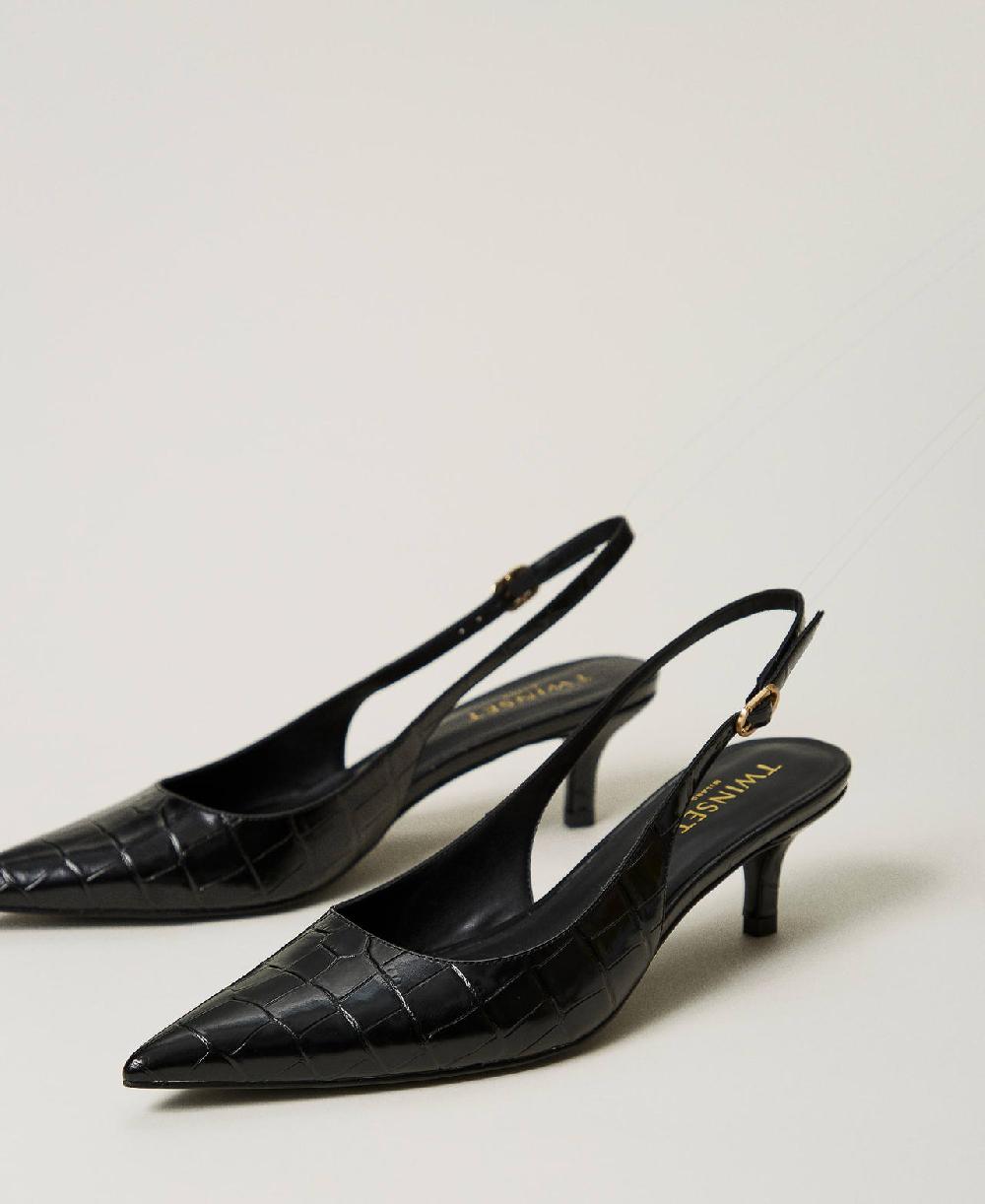 Scee by twin set Décolleté sling back a stampa cocco Soddisfazione Garantita