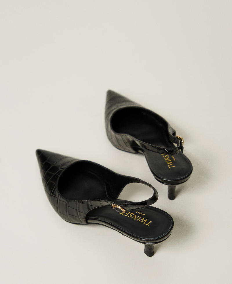 Scee by twin set Décolleté sling back a stampa cocco Soddisfazione Garantita