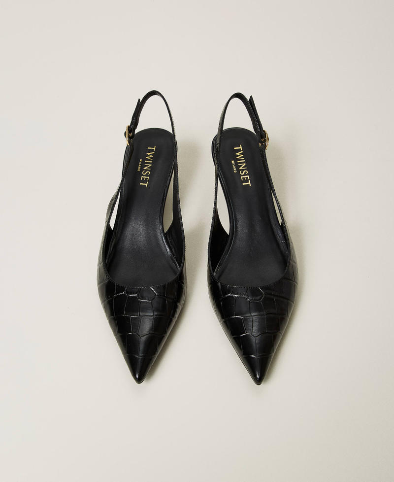 Scee by twin set Décolleté sling back a stampa cocco Soddisfazione Garantita