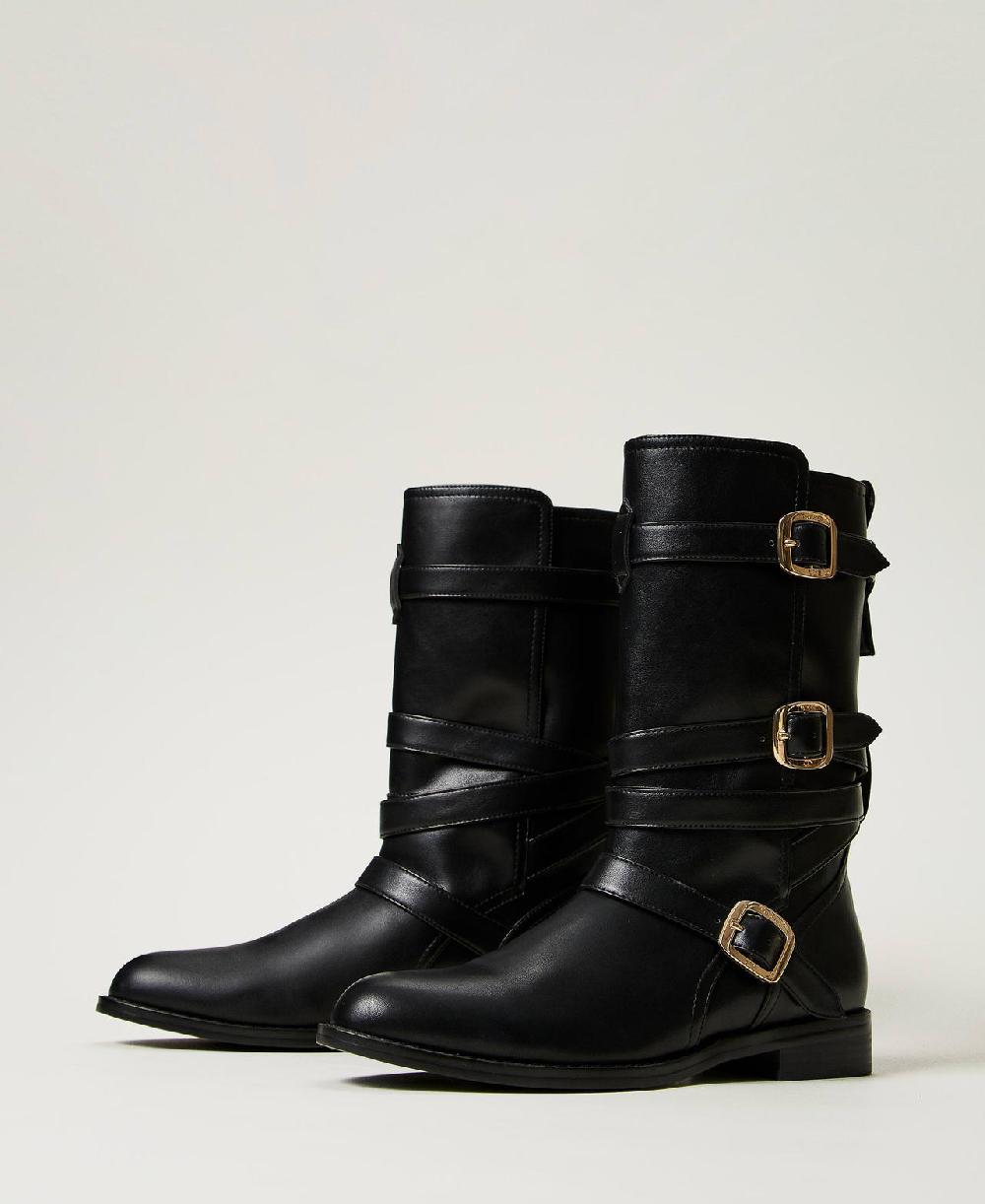 Scee by twin set Stivali biker con cinturini Novità