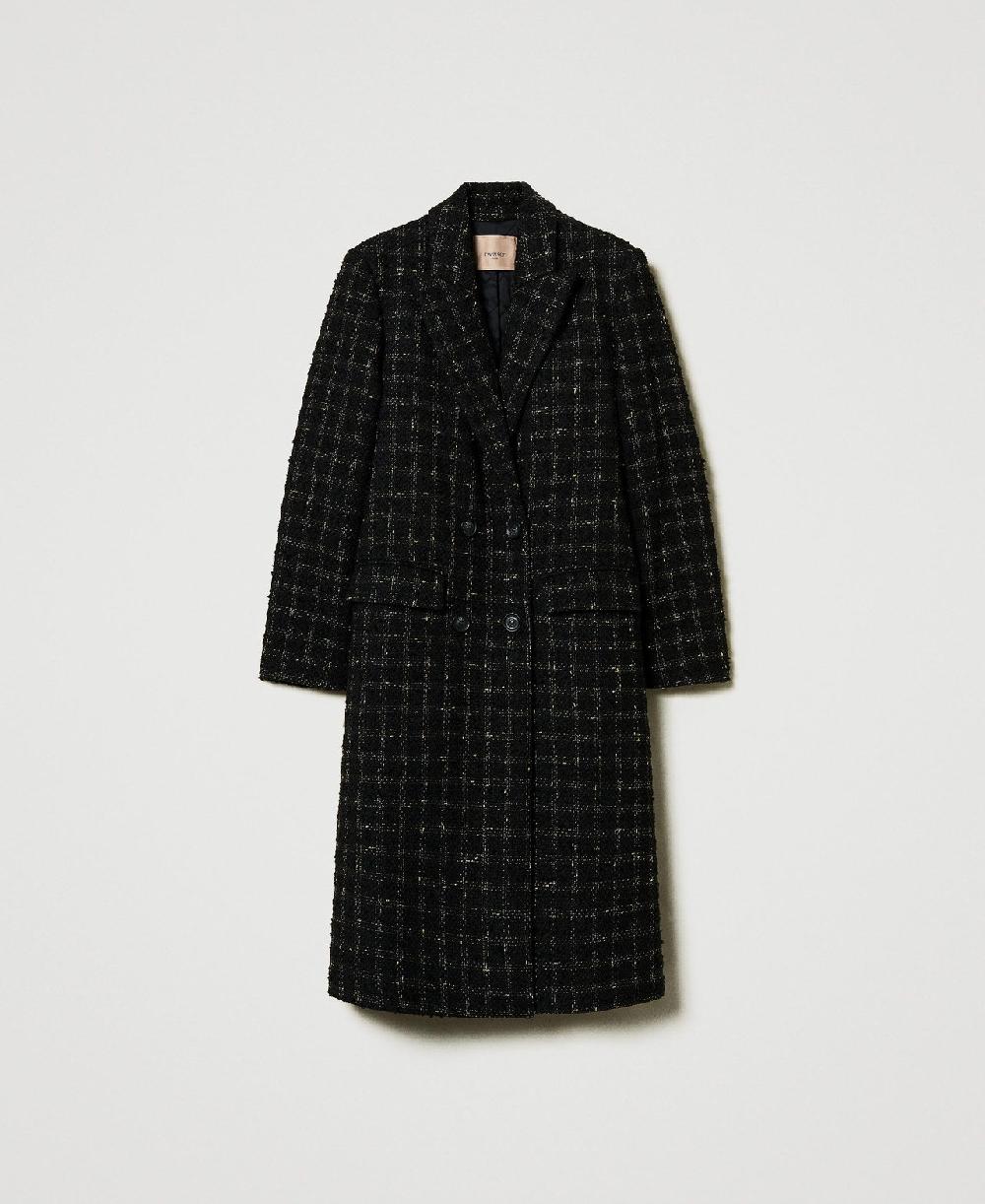 Scee by twin set Cappotto bouclé a disegno check Online