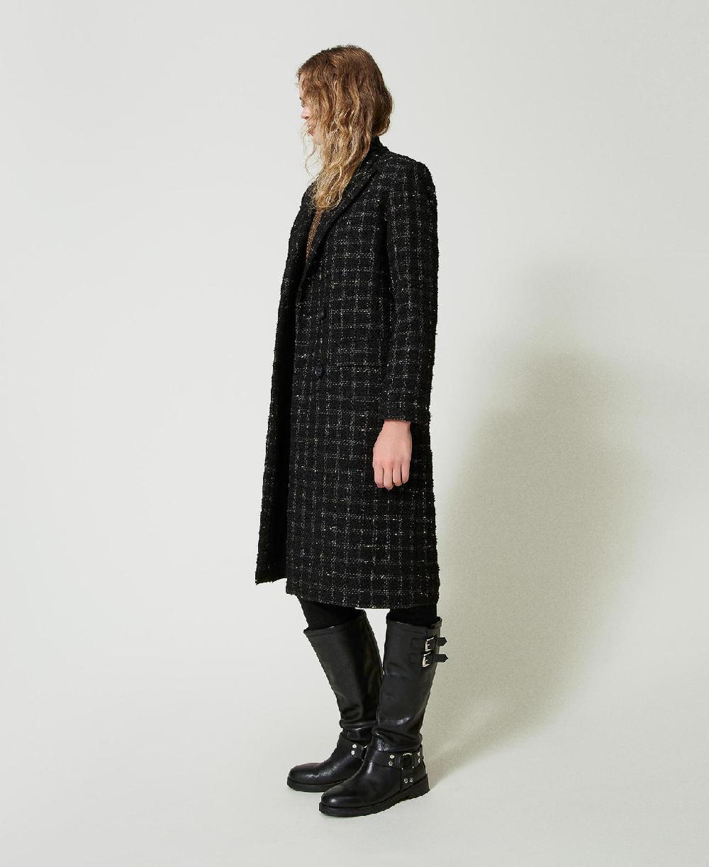 Scee by twin set Cappotto bouclé a disegno check Online