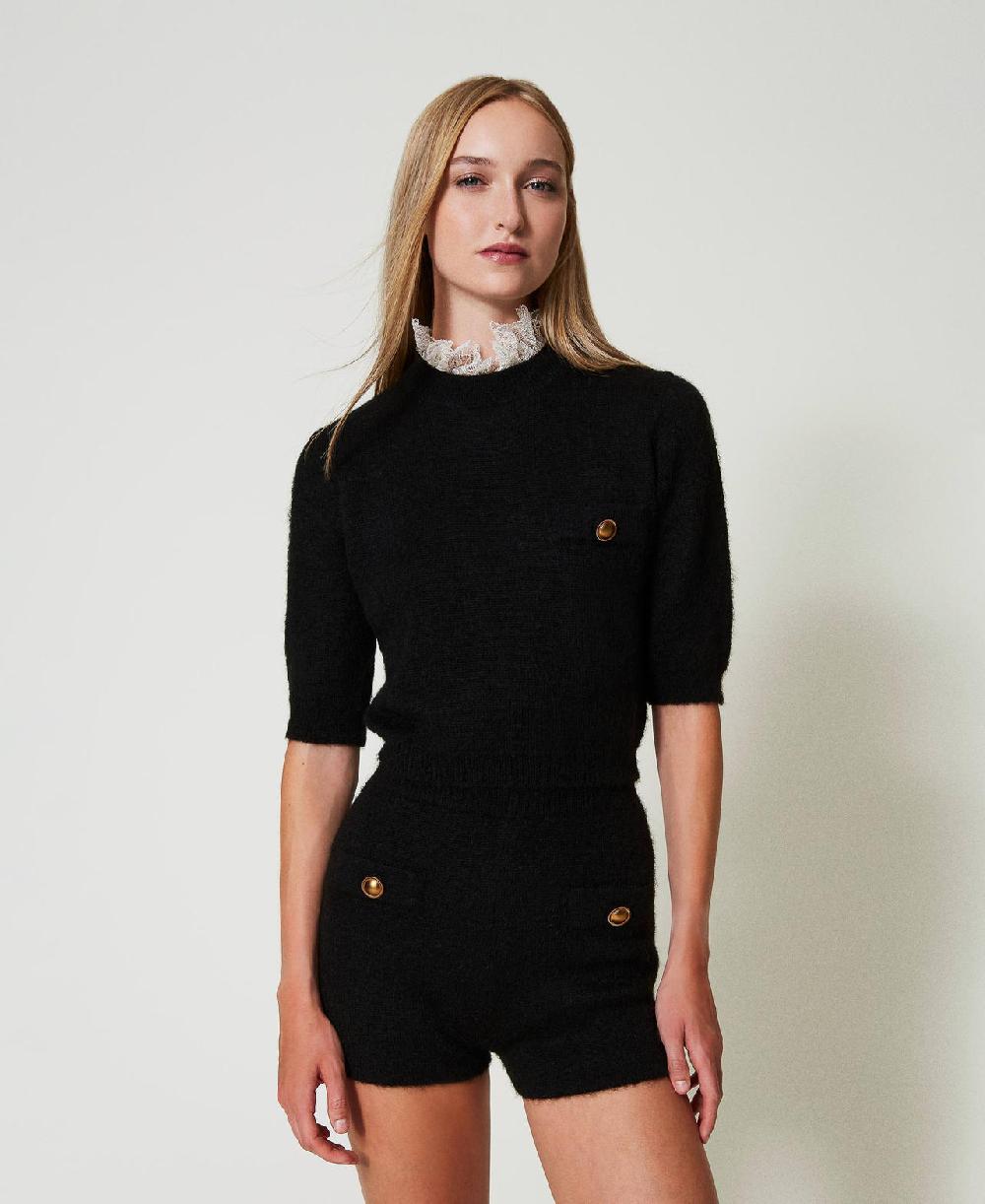 Scee by twin set Maglia 'Charlotte' in misto mohair con pizzo Saldi