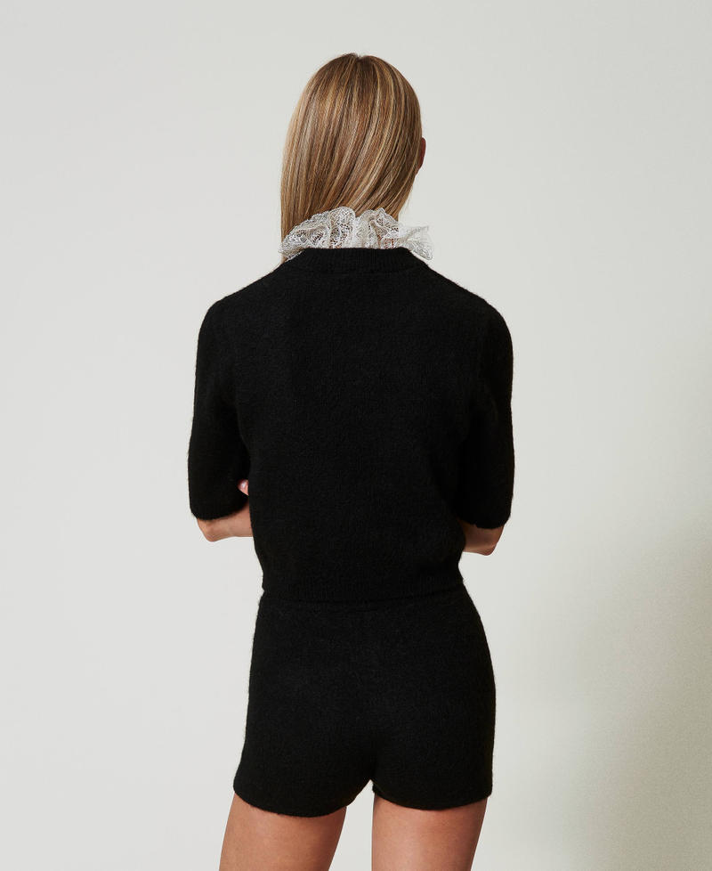 Scee by twin set Maglia 'Charlotte' in misto mohair con pizzo Saldi