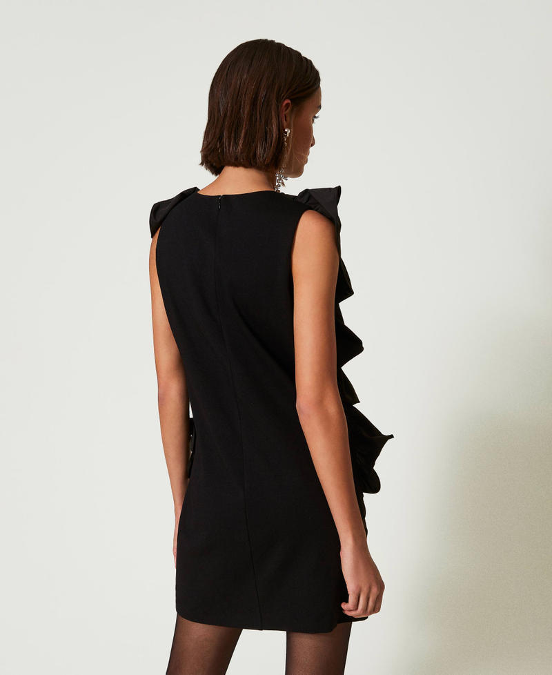 Scee by twin set Abito corto con volant in georgette Vendite Flash